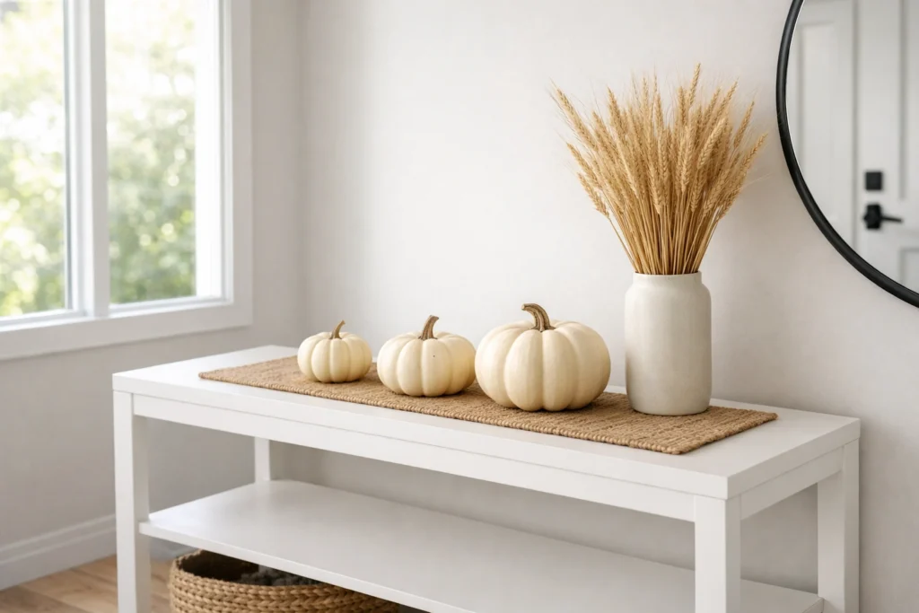 Why Minimalist Fall Entryway Table Decor Works for Modern Homes