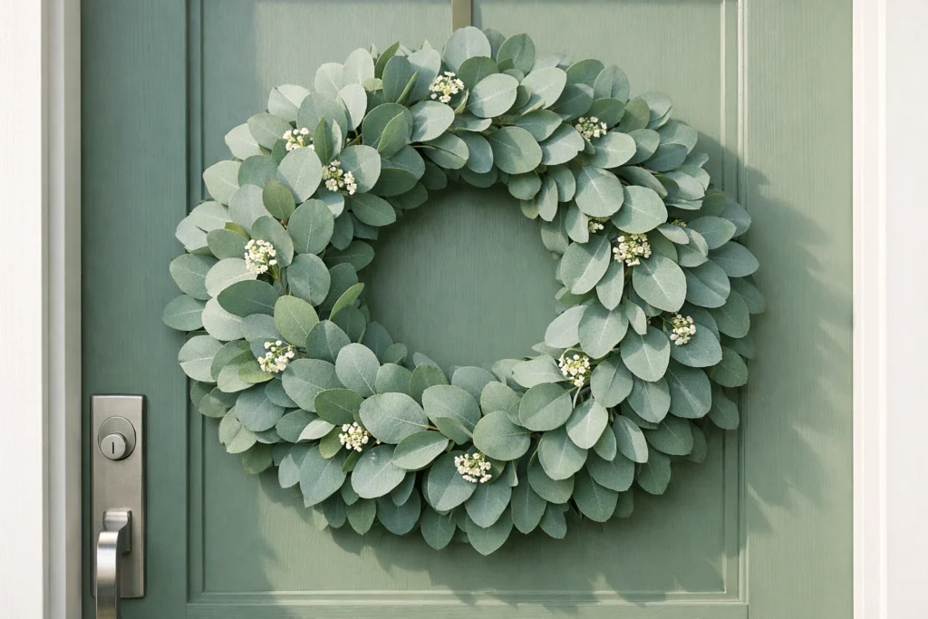 1 — Fresh Eucalyptus Wreath for a Clean Modern Look