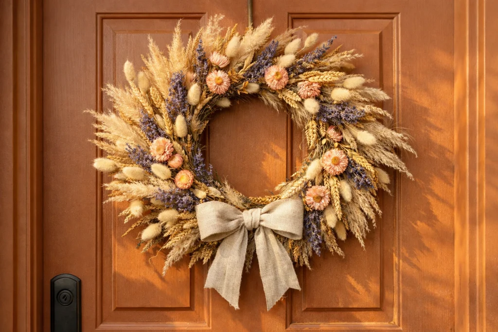 9 — Dried Flower Wreath That Lasts All Season Long