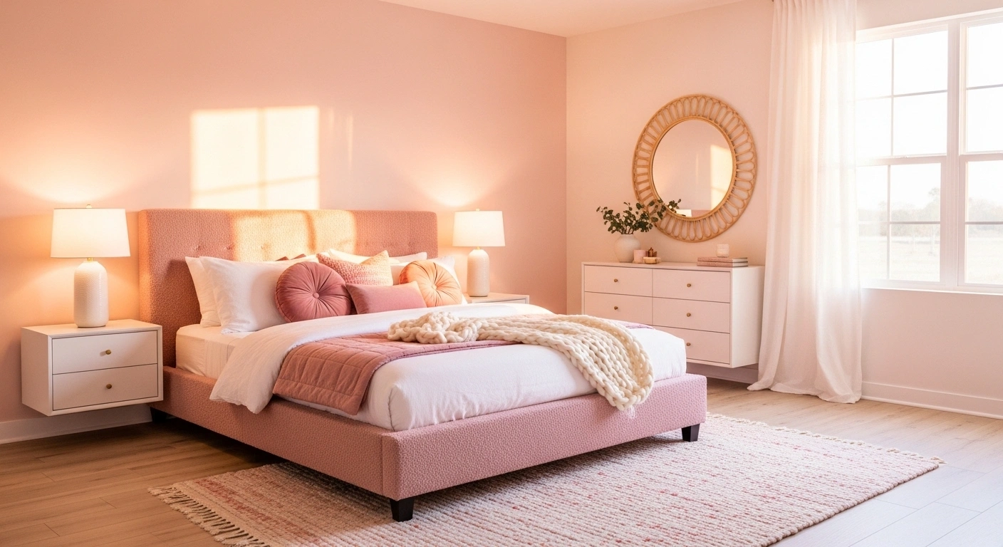Pink White Bedroom