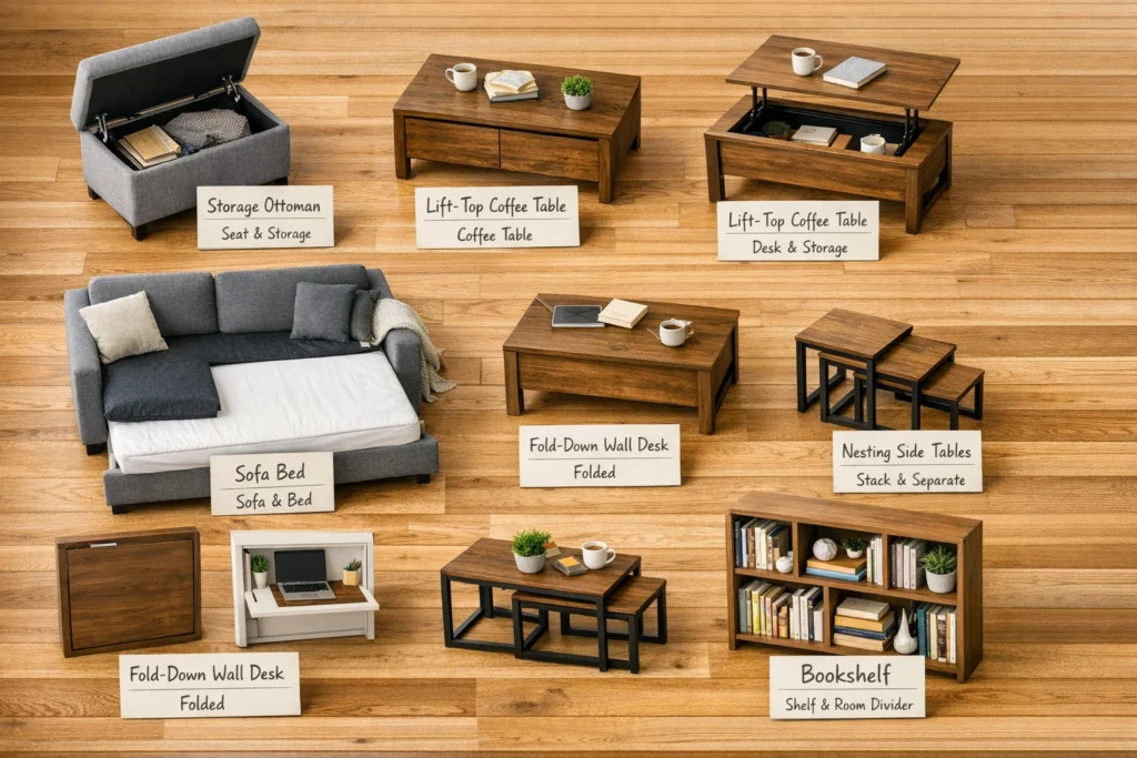 Multifunctional Furniture Ideas Every Tiny Living Room Needs