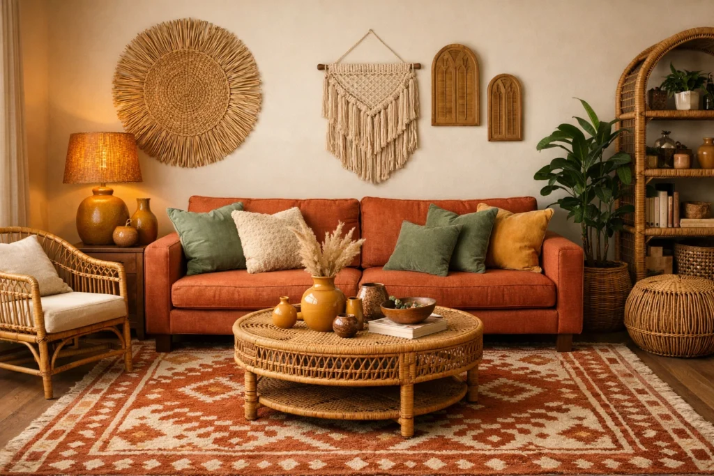 2. Choose the Perfect Boho Living Room Color Palette That Feels Right
