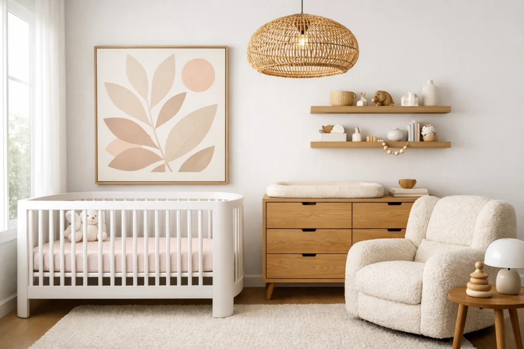 Sleek and Simple Modern Girls' Nursery Ideas for 2025