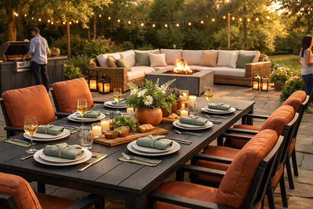 Create a Comfortable Garden Barbecue Seating and Dining Area