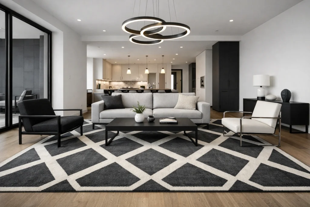 6. Modern Geometric Carpet Designs That Add Contemporary Structure to Any Living Room