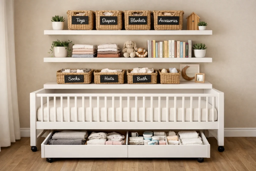6. Smart Nursery Storage Ideas That Keep Everything Organized