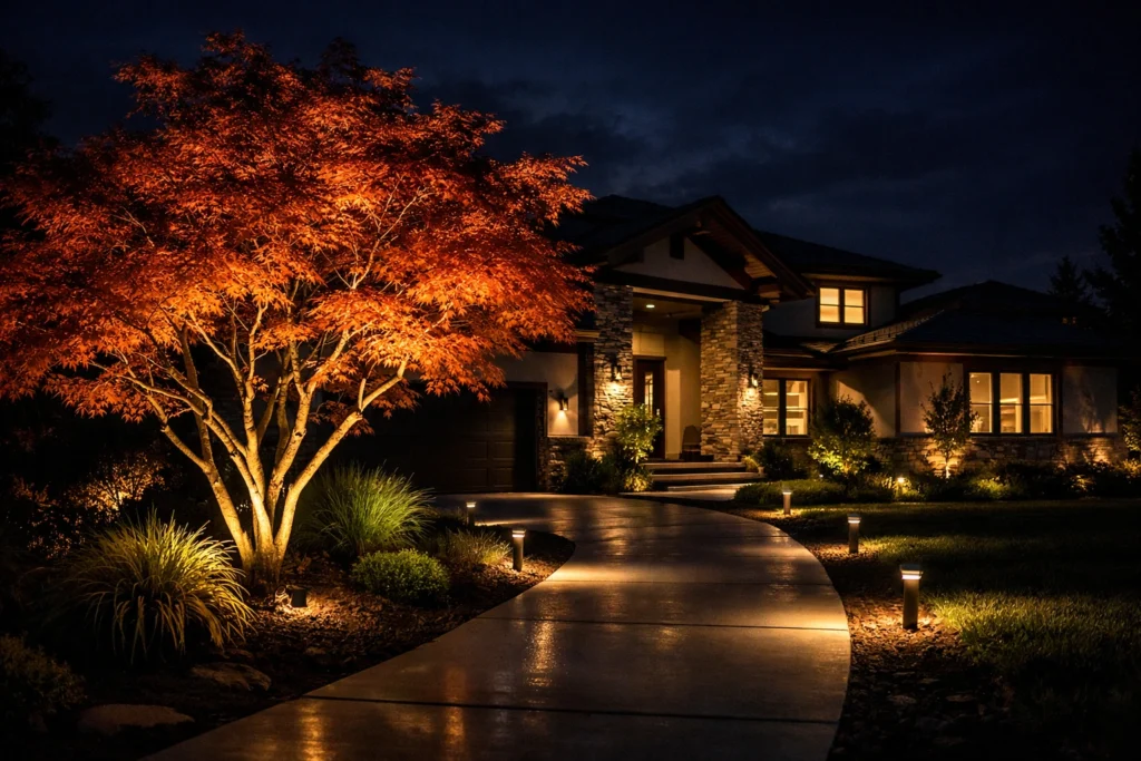 Best Lighting Ideas for a Stunning Modern Front Yard at Night