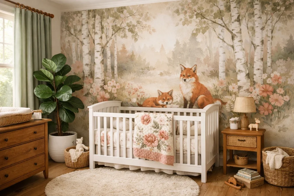 Soft Woodland Girls' Nursery Ideas Inspired by Nature