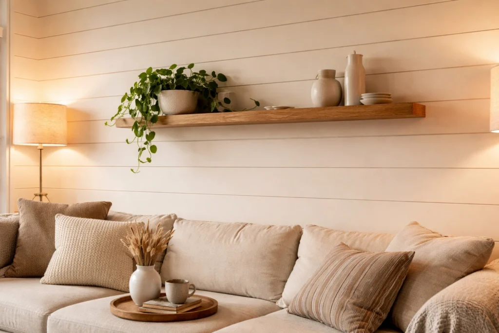 Add Shiplap or Wood Paneling for Rustic Modern Charm