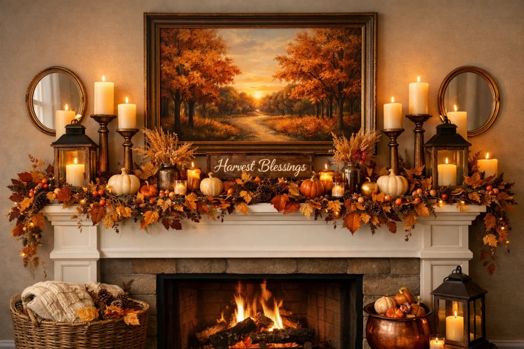 9. Fall Mantel Decoration Ideas That Stand Out