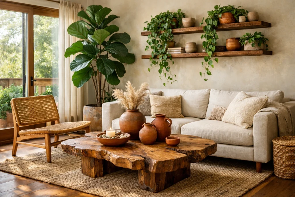 How Biophilic Design and Natural Materials Shape Living Rooms in 2026