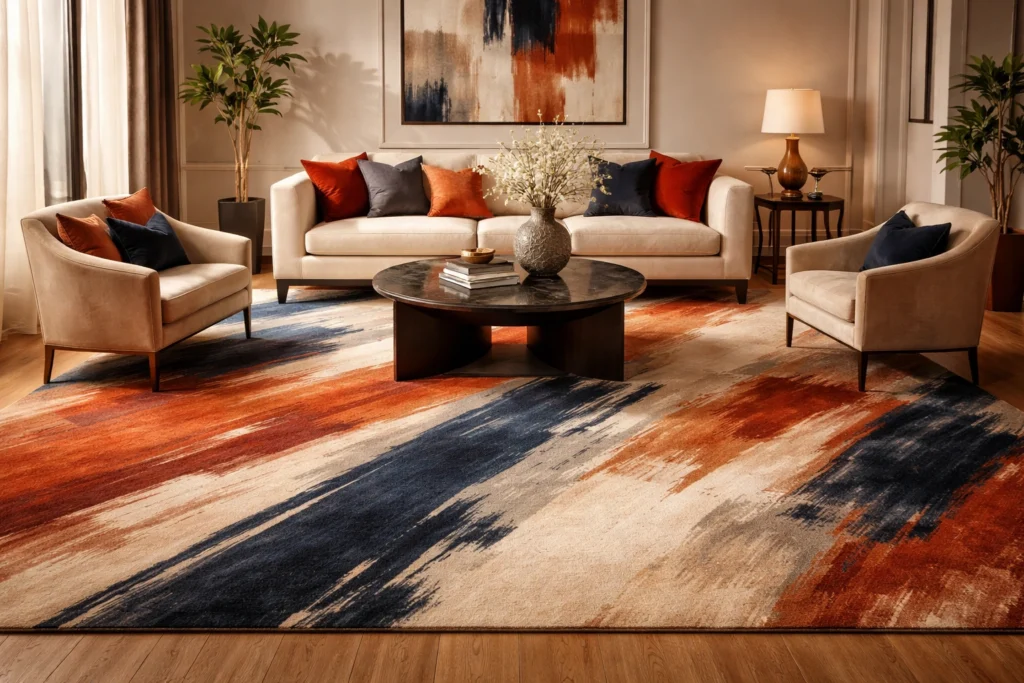 9. Statement Area Rug Ideas That Anchor and Elevate Your Living Room Design Instantly