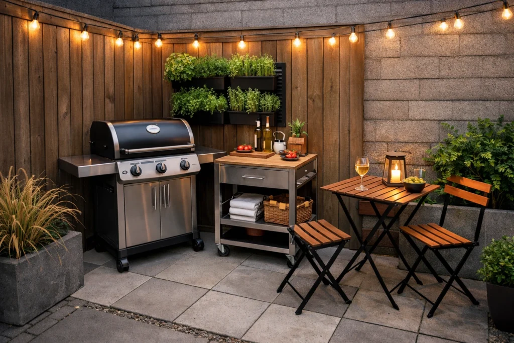 Idea 3 — Small Patio Outdoor Grill Station That Maximizes Tight Spaces