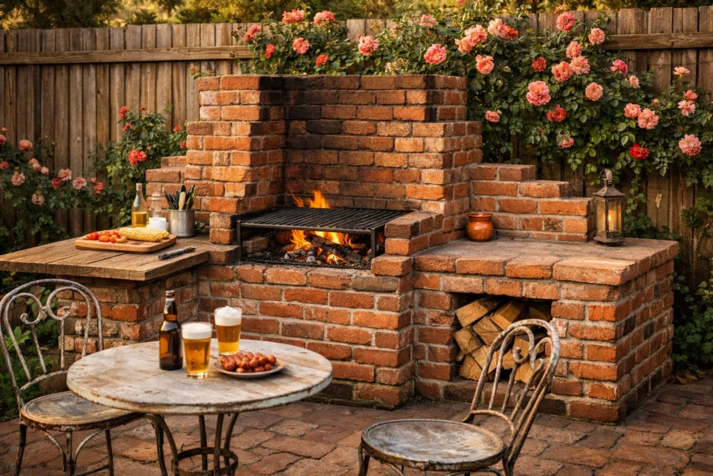 Idea 5 — Rustic Brick BBQ Grill Area With Vintage Charm