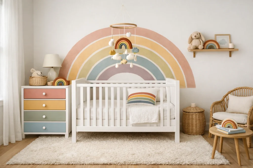 Theme 7 — Sweet Rainbow: Colorful Rainbow Nursery That Radiates Pure Joy