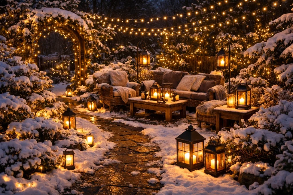 Winter Garden Lighting Ideas for a Cozy Atmosphere