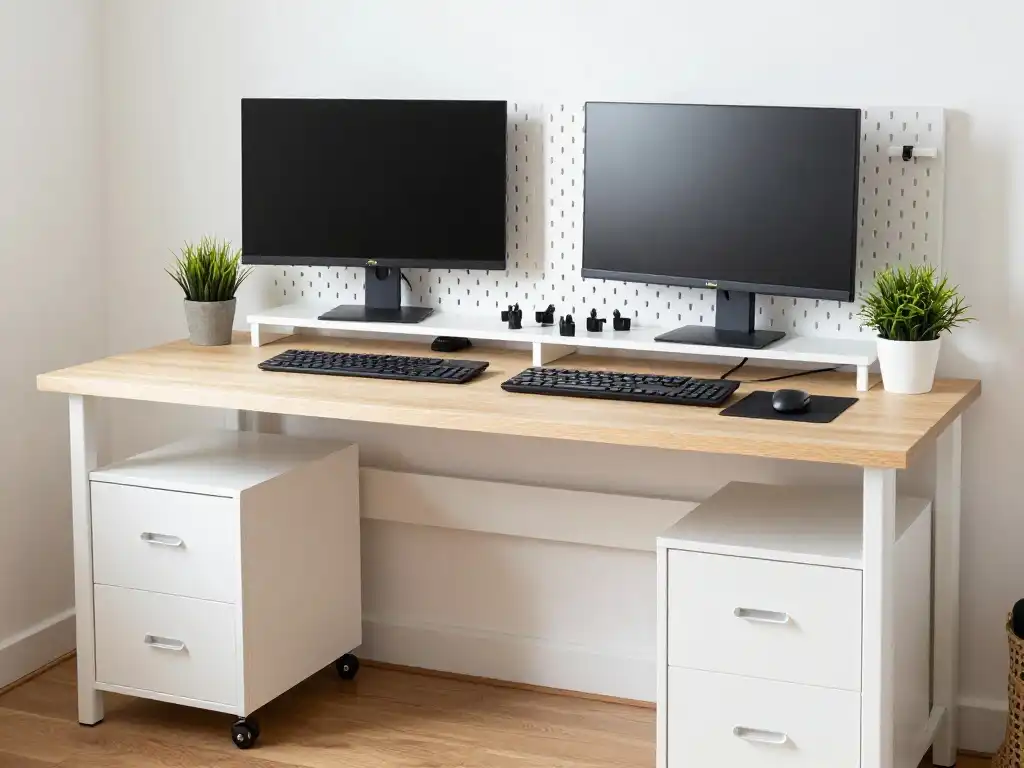 The IKEA Double Desk Hacks That Turn Cheap Flat Pack Into a Custom Workstation