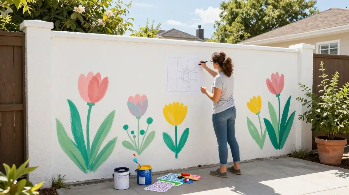 DIY Backyard Garden Wall Painting Ideas on a Budget