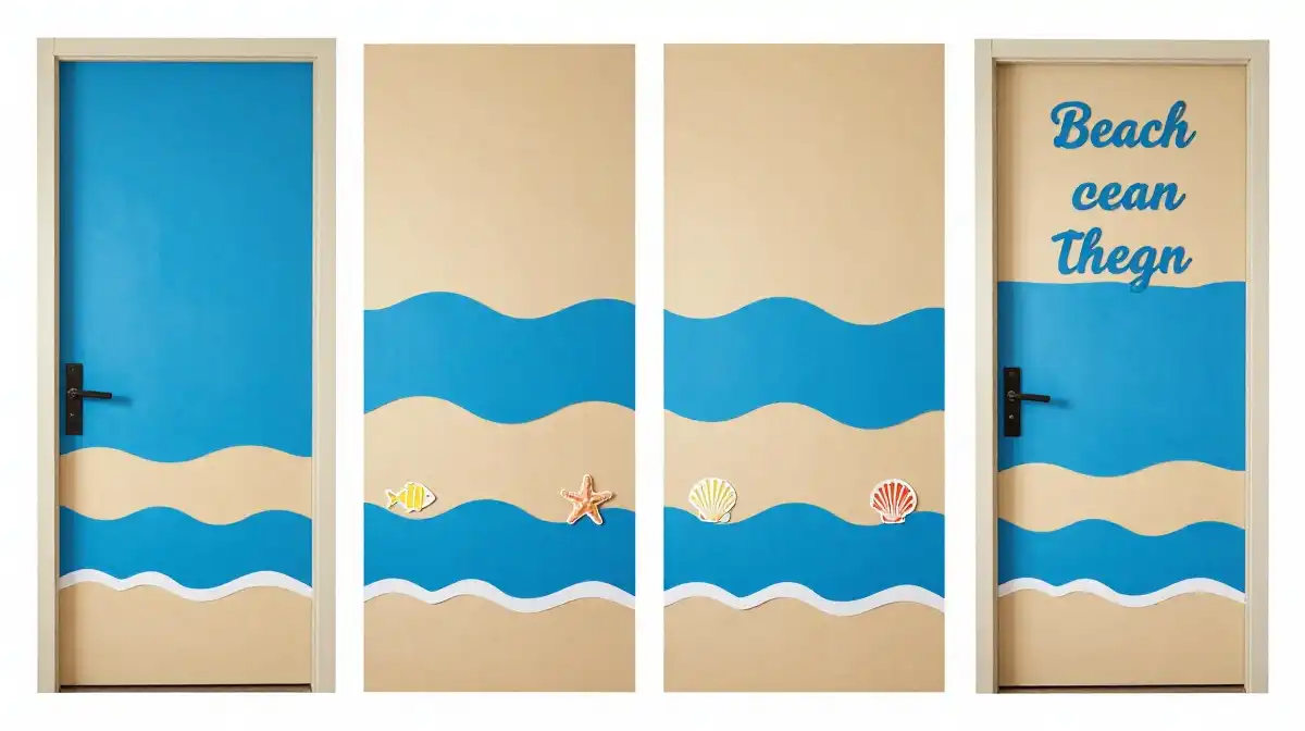 How to Create a Beach and Ocean Themed Summer School Door