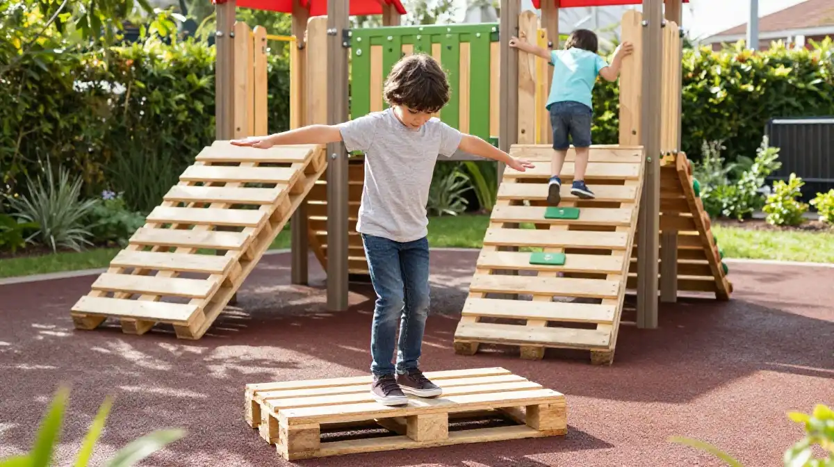 How to Create a Pallet Balance Beam and Mini Playground