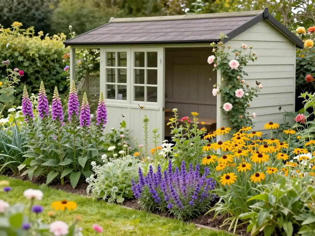 13 — Cottage Garden Shed Borders That Look Wild Intentional and Absolutely Beautiful