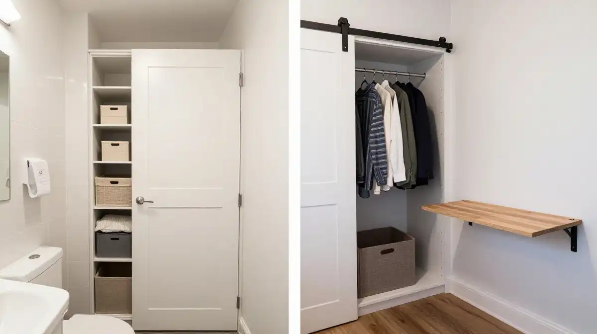 How to Convert a Bathroom or Office Corner Into a Hidden Functional Closet