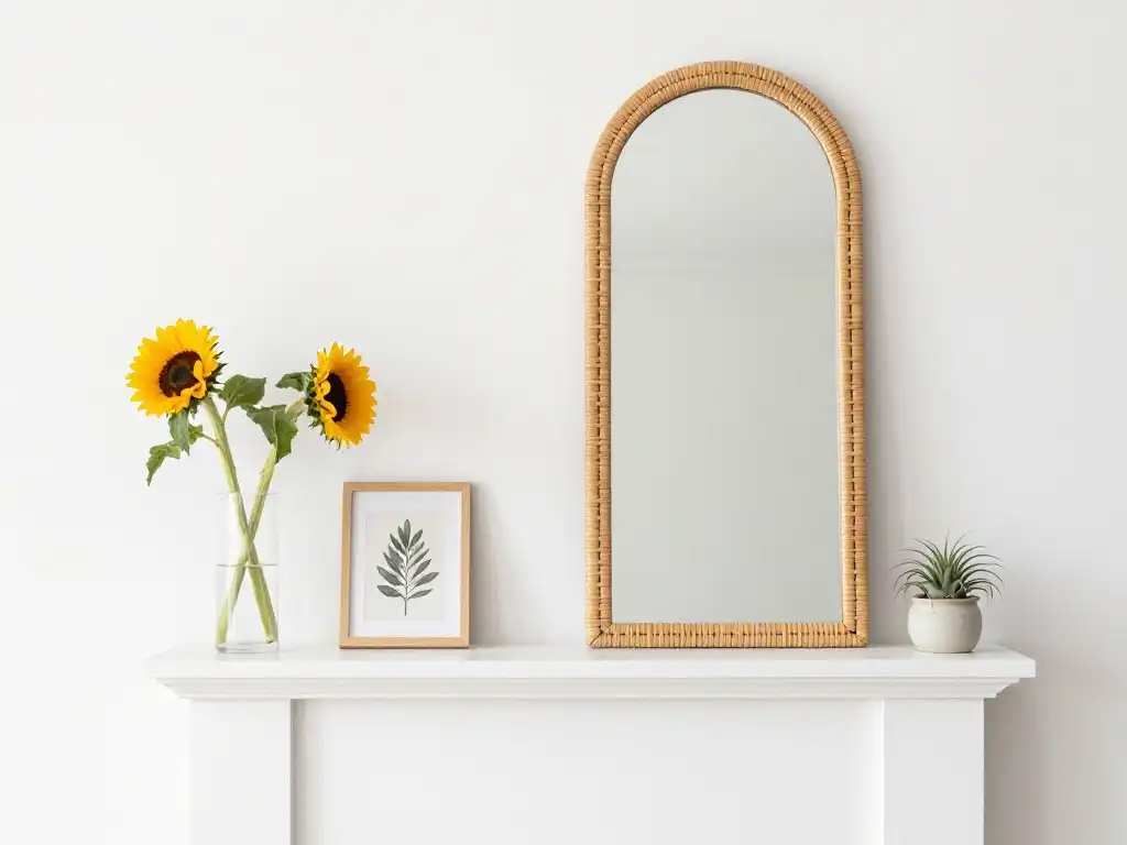 Summer Mantel Decorating Ideas for Small Spaces and Narrow Mantels