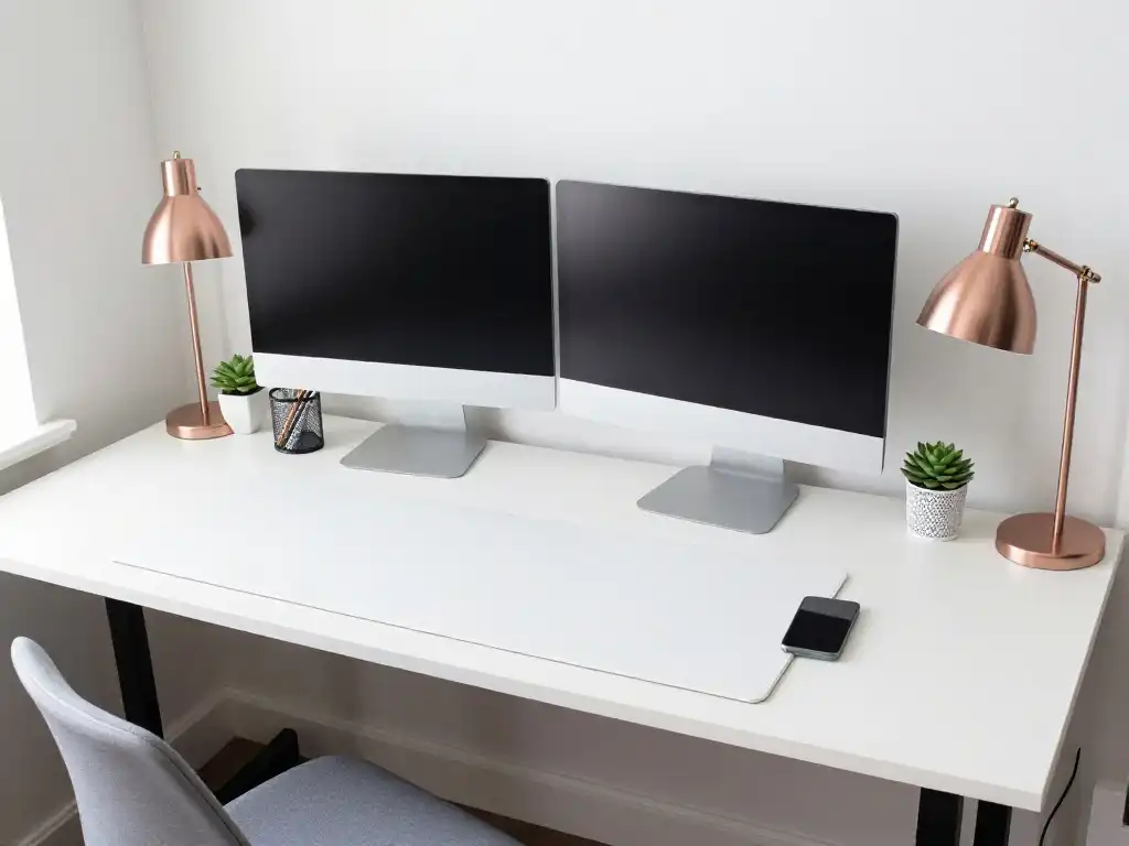 How to Style a Small Home Office Double Desk So It Looks Intentional Not Cluttered