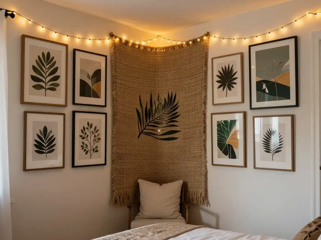 How to Style a Bedroom Corner With Art Tapestries and Wall Decor