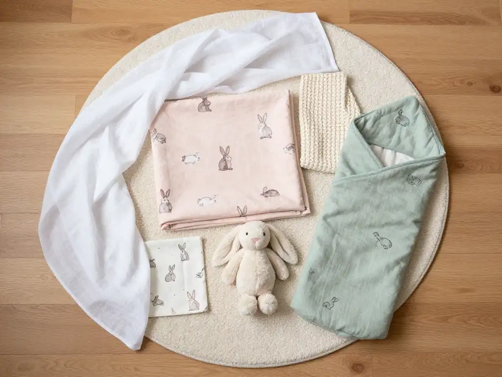 Rabbit Nursery Textiles — Curtains Rugs and Blankets That Tie It All Together