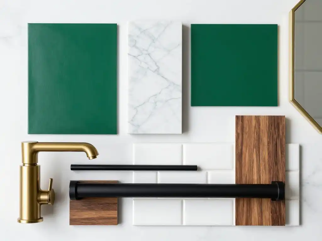 What Colors and Materials Pair Best With Emerald Green Bathrooms