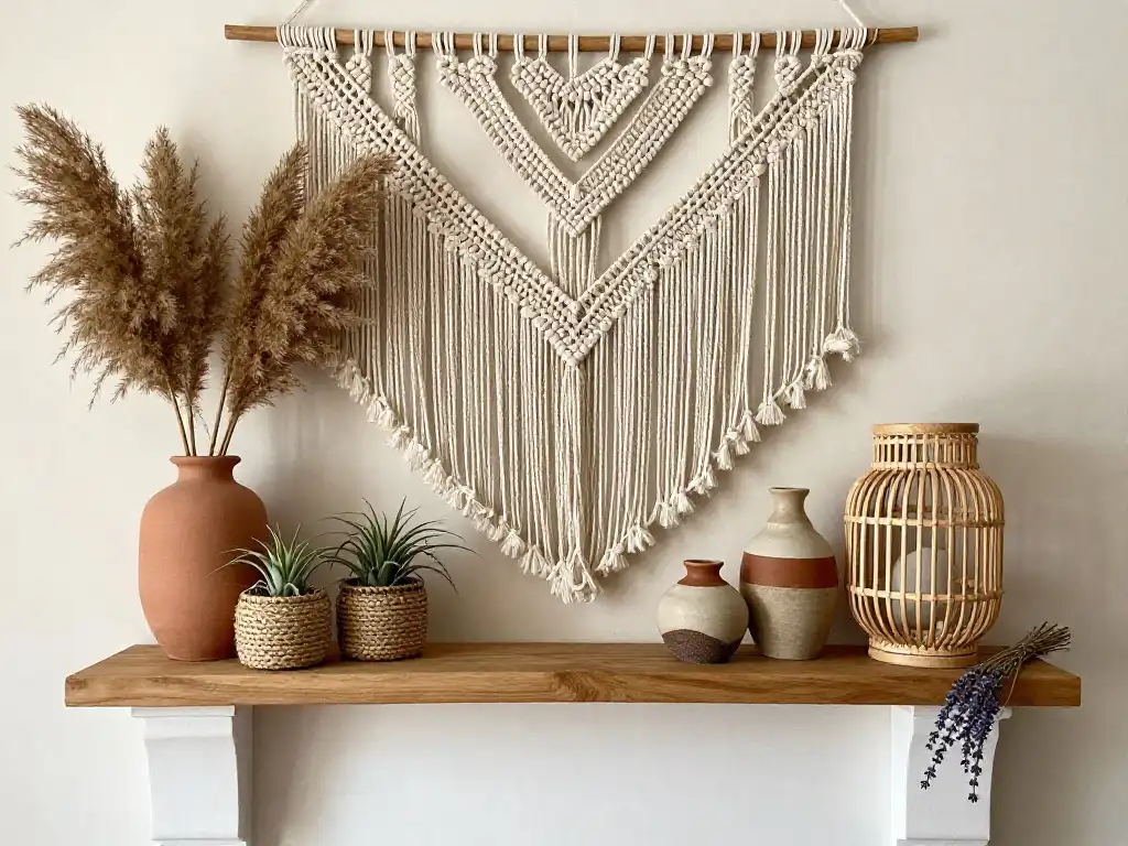 Best Boho Summer Mantel Decorating Ideas With Natural Textures