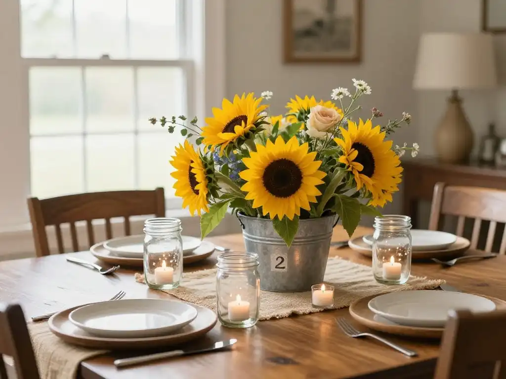 How to Create a Beautiful Farmhouse Summer Dining Table Centerpiece