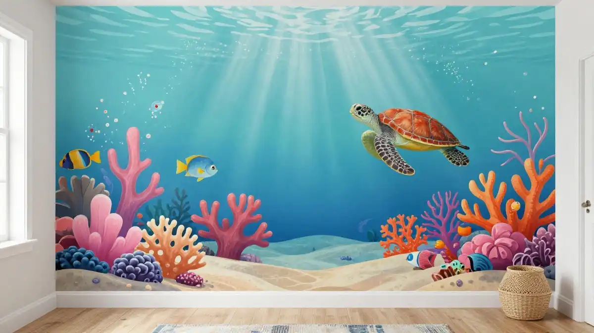 Kids Bedroom Mural Ideas With Ocean and Under the Sea Theme