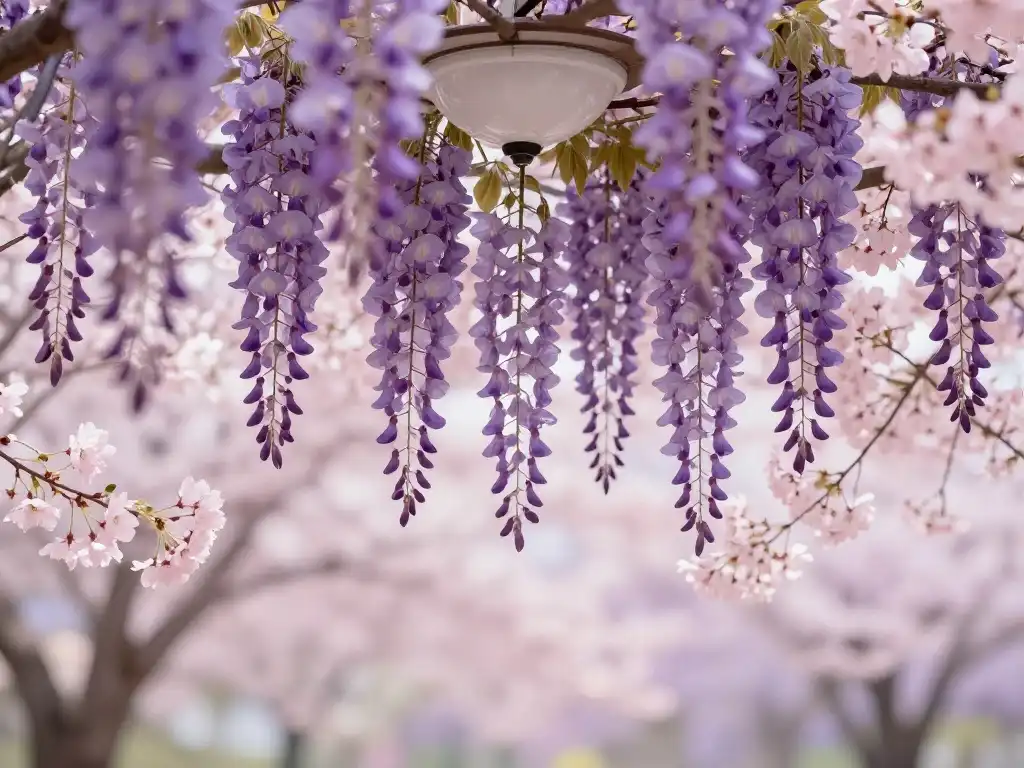 Wisteria and Cherry Blossom Draping Techniques for a Dreamy Spring Chandelier