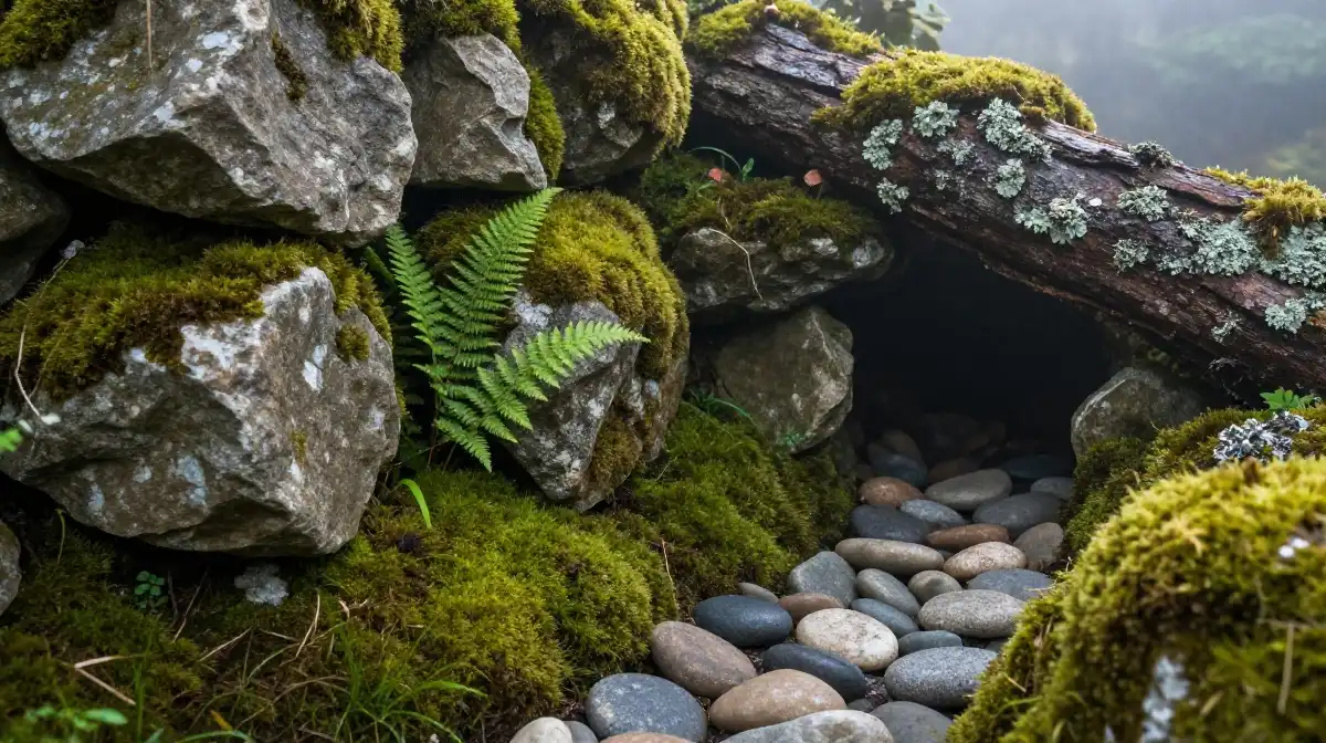 7. Outdoor Fairy Garden Ideas With Rocks Moss and Natural Elements for Authentic Magic