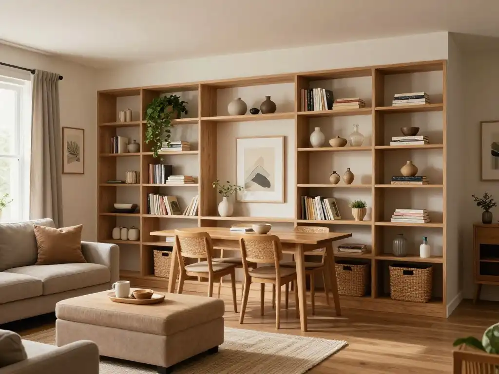 Storage Ideas for a Small Cozy Living Dining Room