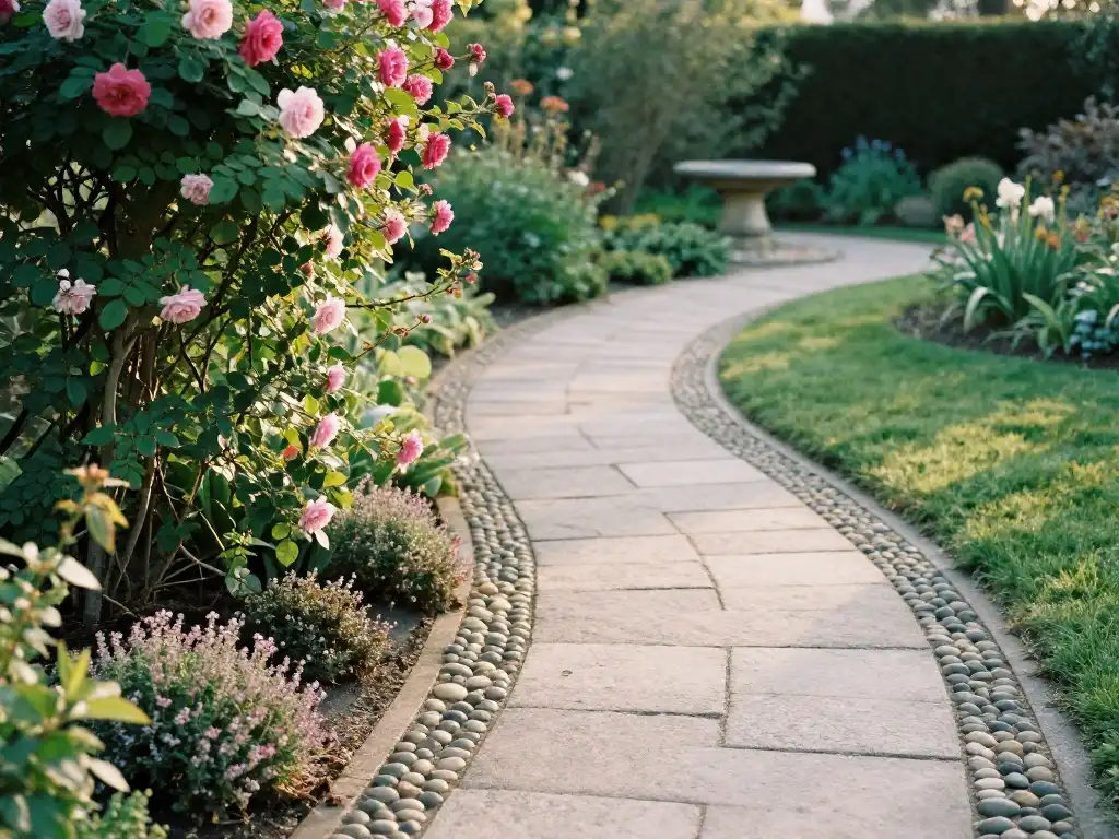 Winding Garden Paths Made of Stone, Pebble, and Wood That Beg You to Follow Them