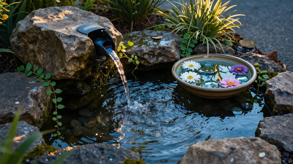 8. Outdoor Fairy Garden Ideas With Water Features That Add Stunning Sensory Dimension