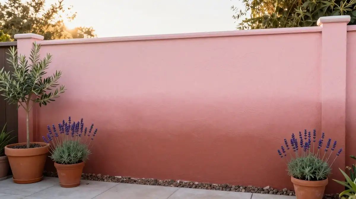 Backyard Garden Wall Painting Ideas With Ombre and Color Wash Technique
