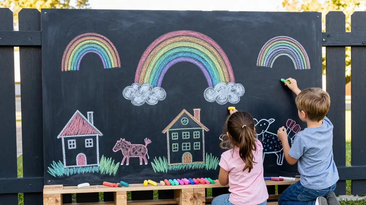 How to Make a Pallet Chalkboard for Kids Outdoor Art