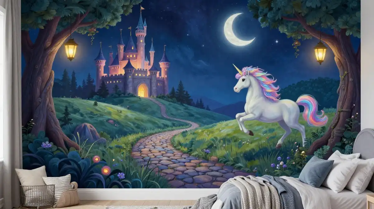 Kids Bedroom Mural Ideas With Fairy Tale and Enchanted Themes