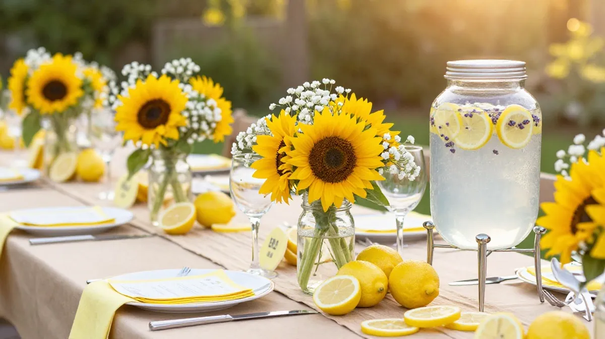 Summer Baby Shower Ideas With Sunflower and Lemon Theme