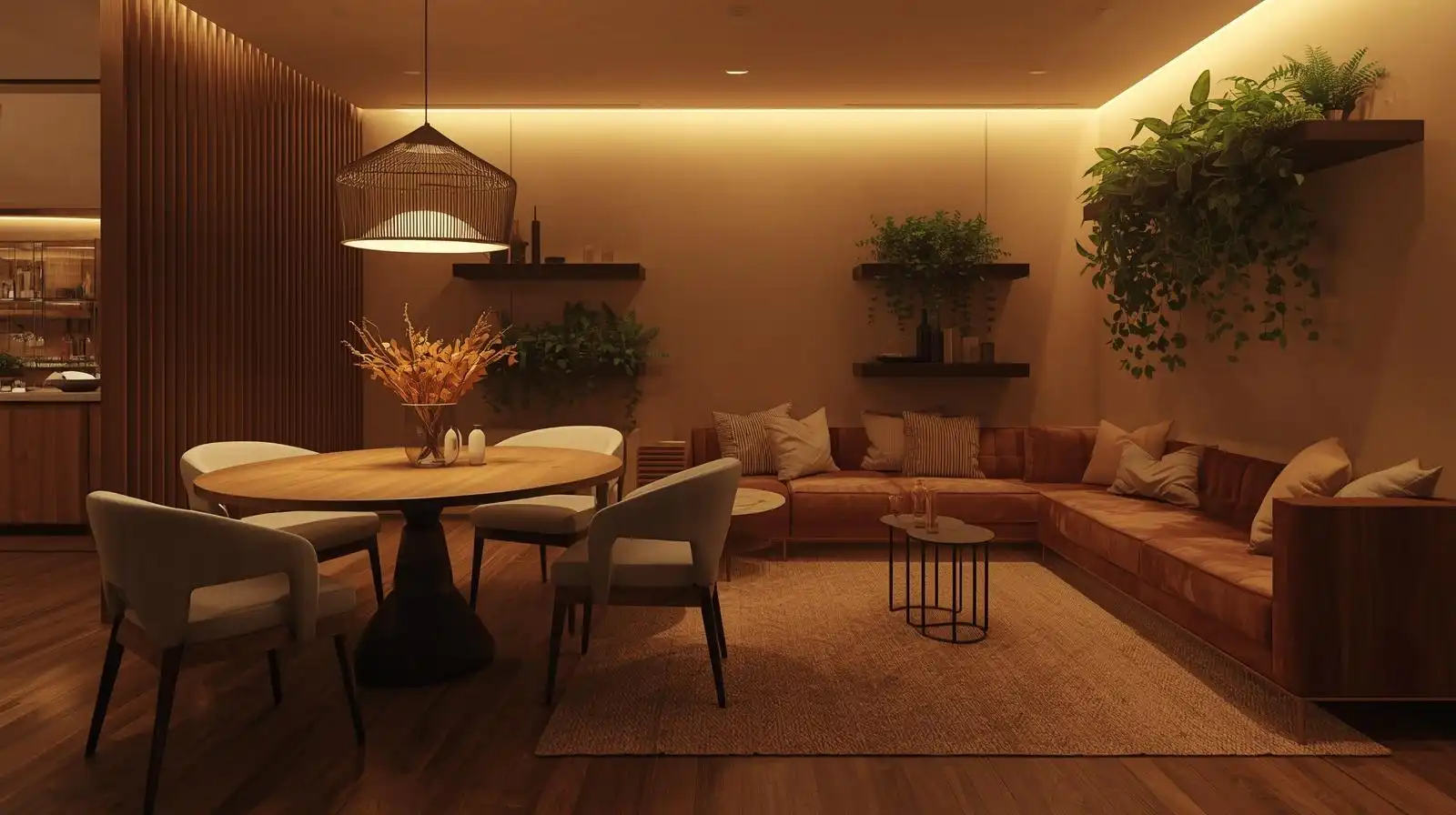 small cozy living dining room