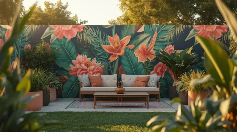 backyard garden wall painting ideas