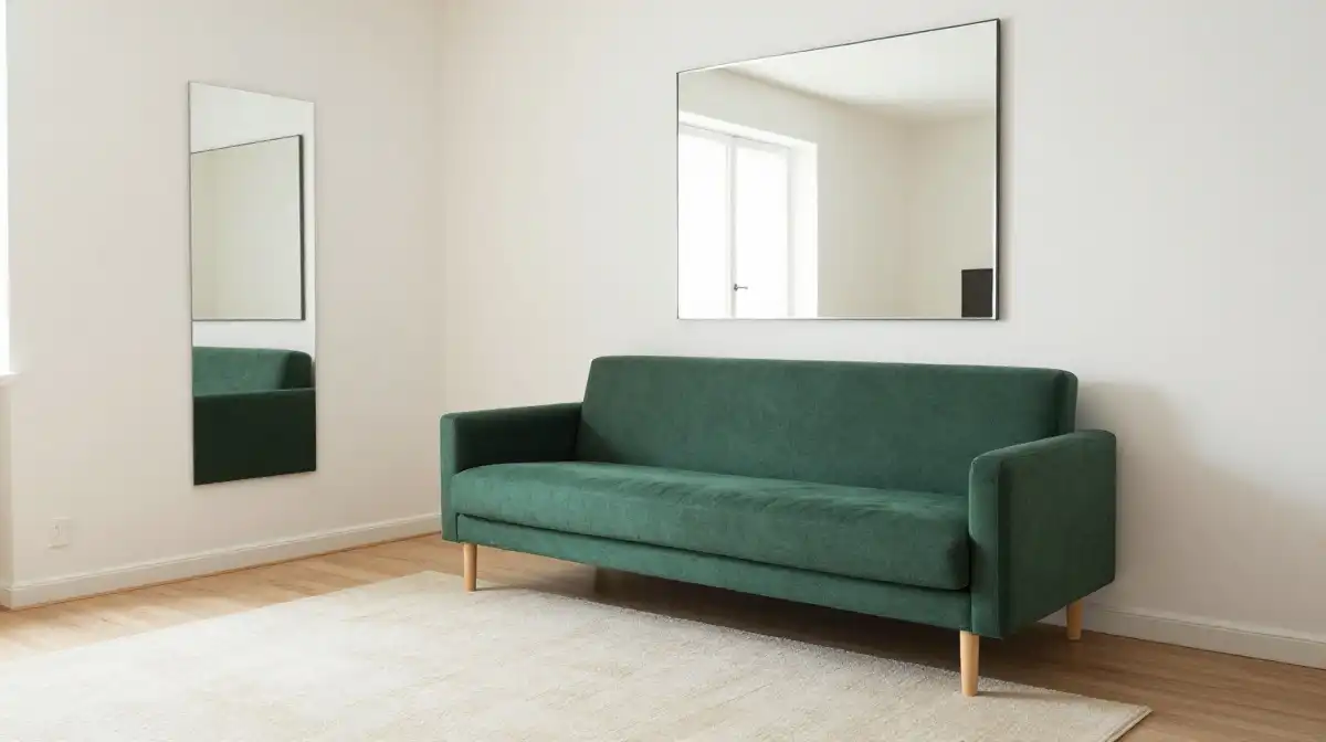 Idea 10 — Emerald Green Sofa in a Small Living Room That Feels Larger