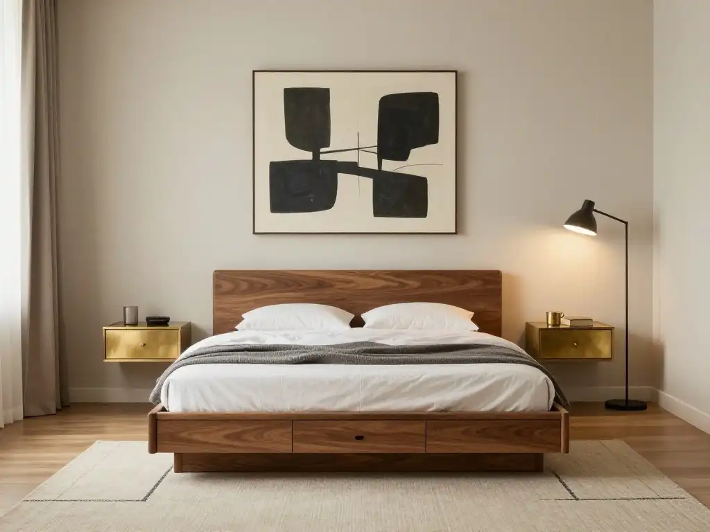 Idea 11 — Mid Century Modern Small Bedroom That Maximizes Every Inch Brilliantly