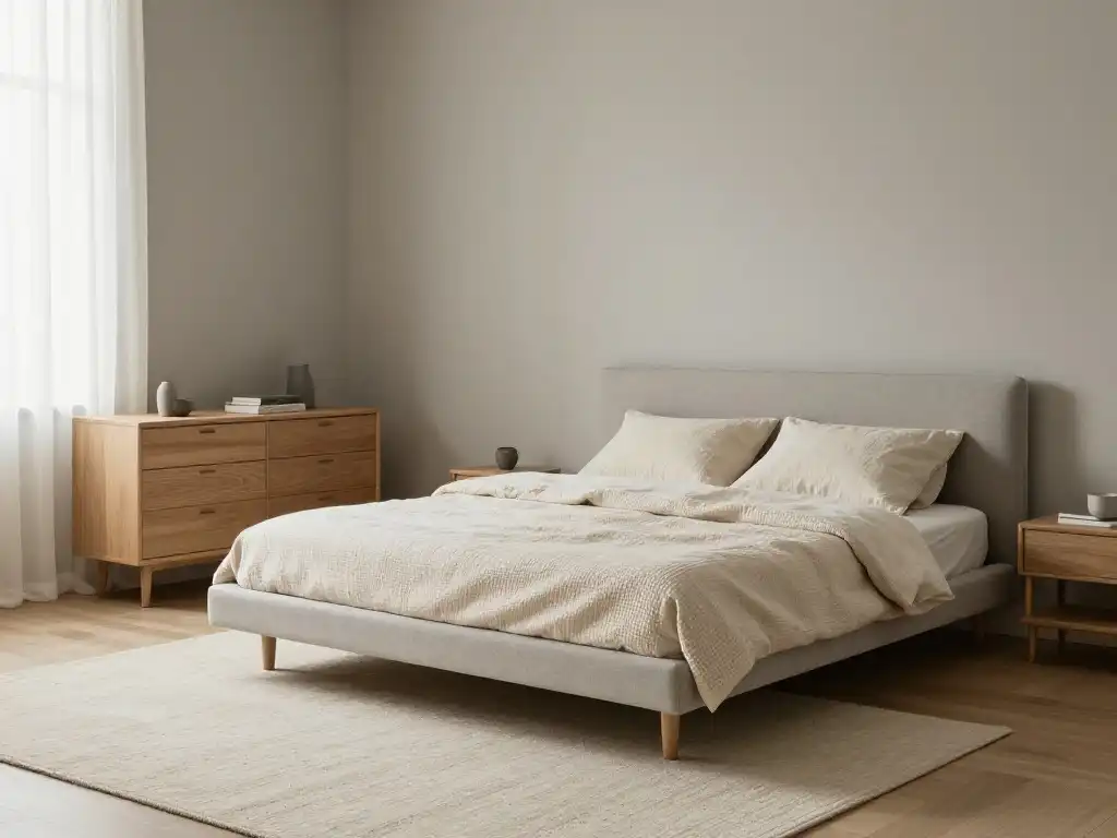 Idea 8 — Danish Modern Bedroom With Low Profile Furniture and Muted Earth Tones