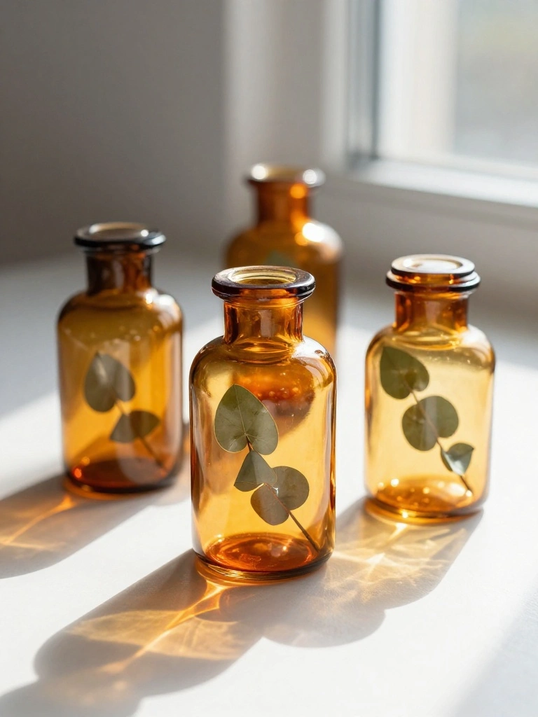 The Glass Transition: Filtering Vernal Light Through Amber Apothecary Jars