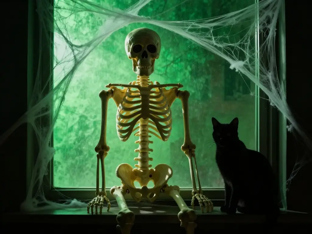 DIY Skeleton and Monster Window Scenes